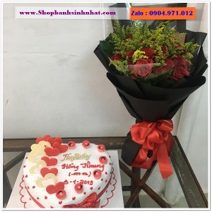 Combo Bánh Kem & Hoa Tươi - MM31
